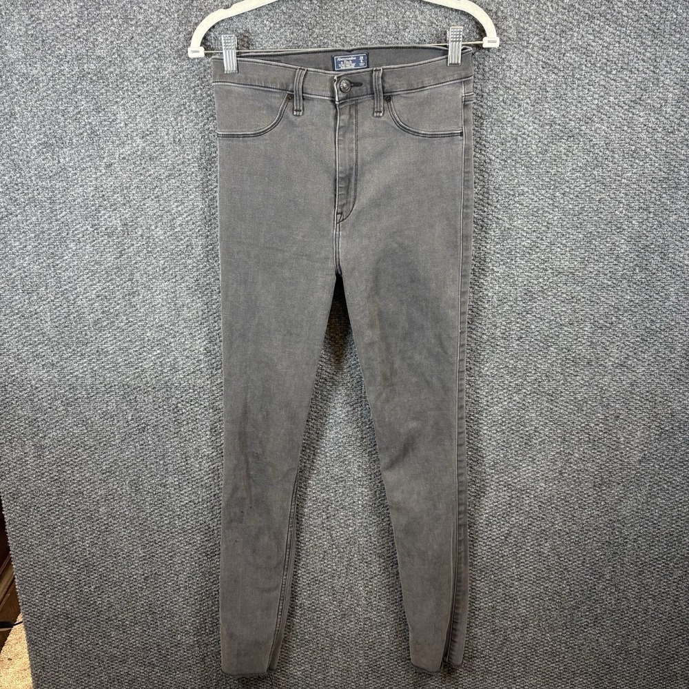 Abercombie And Fitch Jeans Womens 28/6L Gray Faded Denim High‎ Rise Jean legging